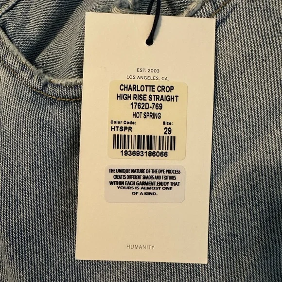 *NEW* Citizens Of Humanity: High Rise Charlotte Crop Jeans 29 - Picture 5 of 8